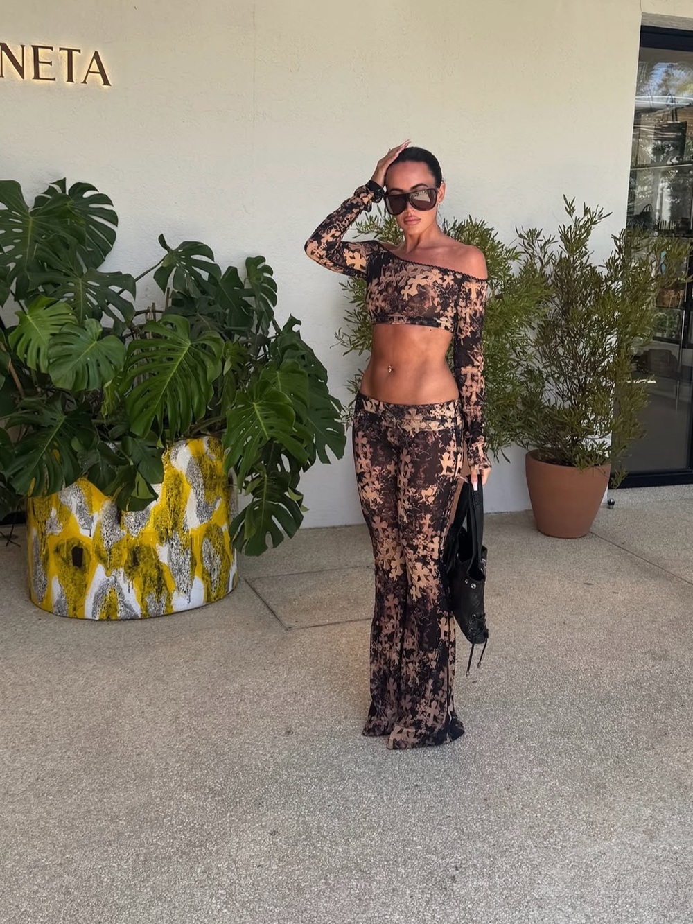 Chrome Hearts Tan and Black Cross-Print Flared pants - Picture 4 of 10